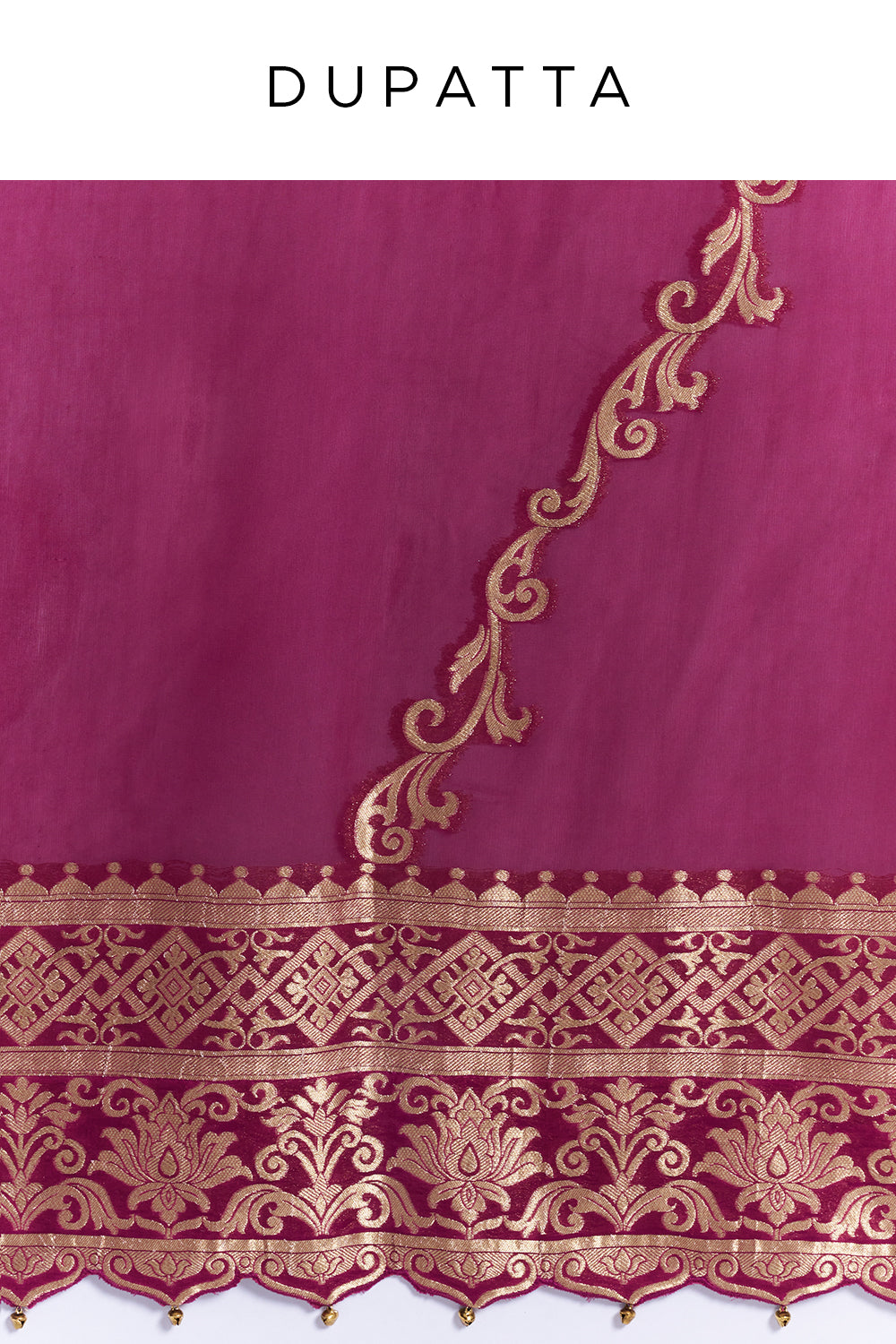 Magenta Silk Dupion Embroidered Kurta Set