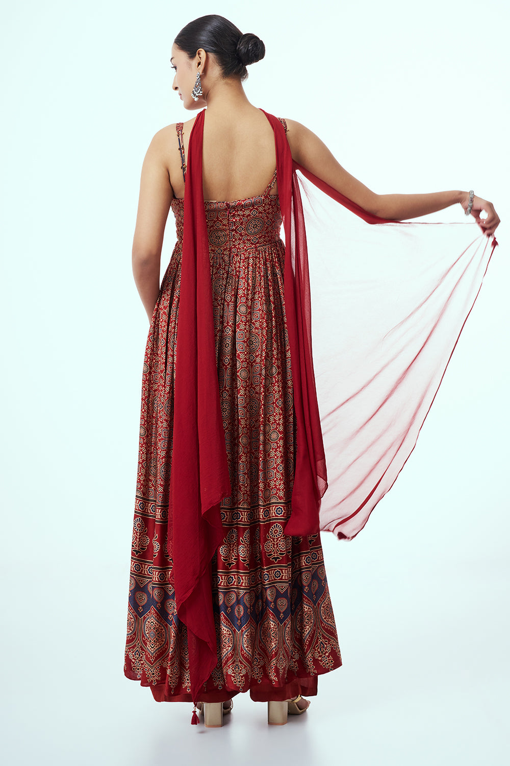 Maroon Modal Indo Western with Sequin Work