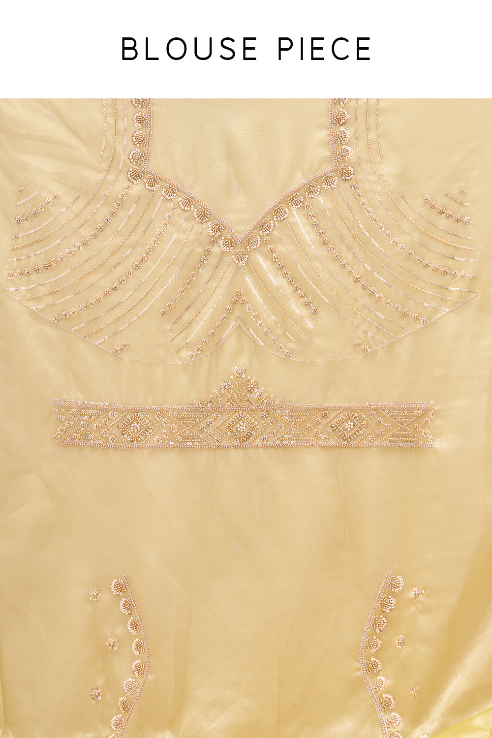 Mehendi Green Shimmer Zari Tissue Saree with Pearl Hand Embroidery