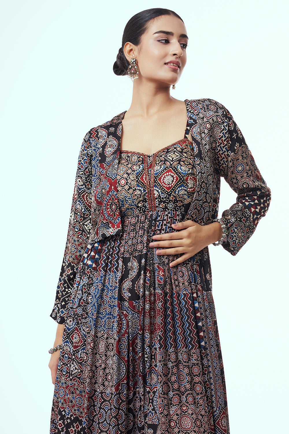 Multicolour Modal Indo Western with Cutdana Work