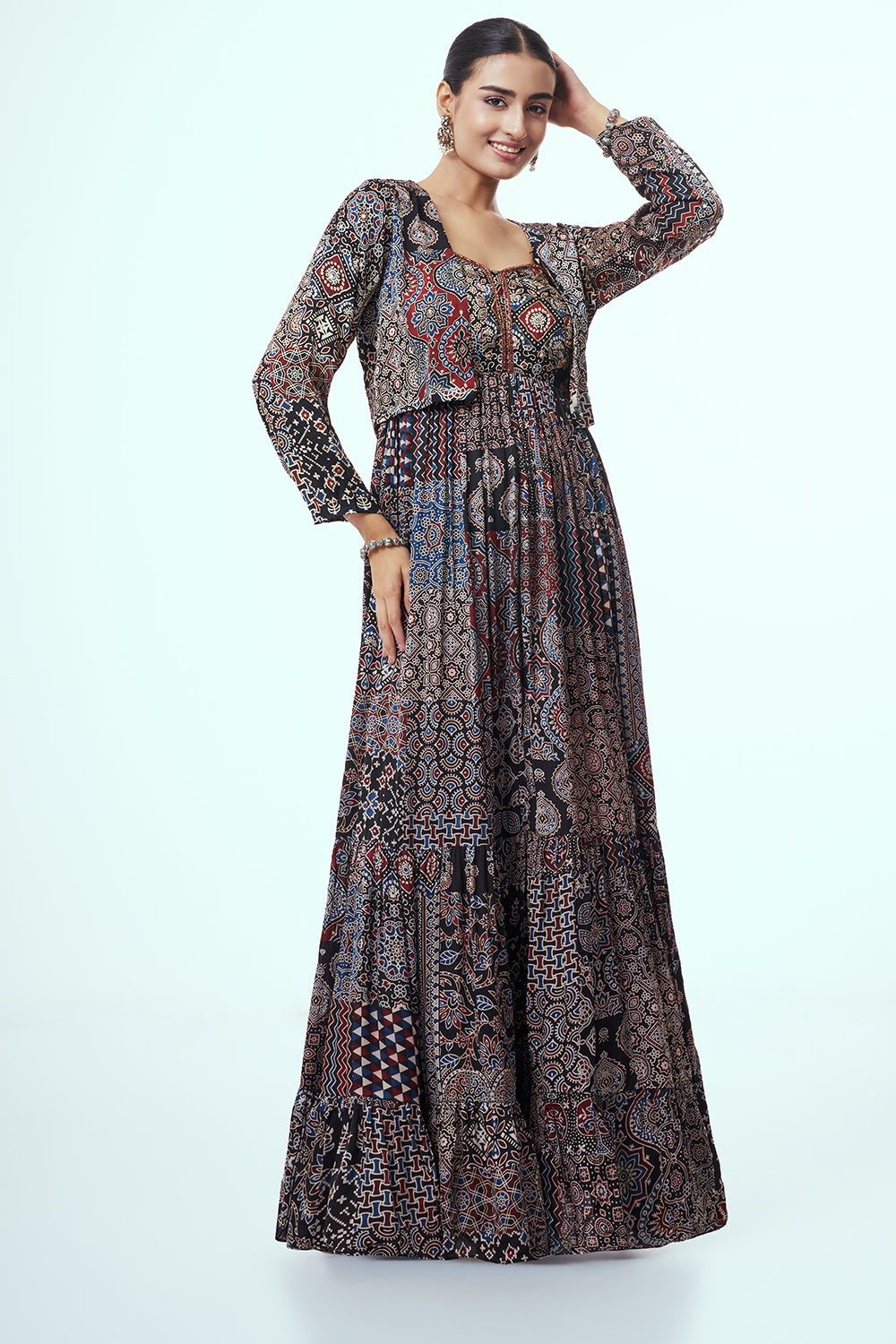 Multicolour Modal Indo Western with Cutdana Work