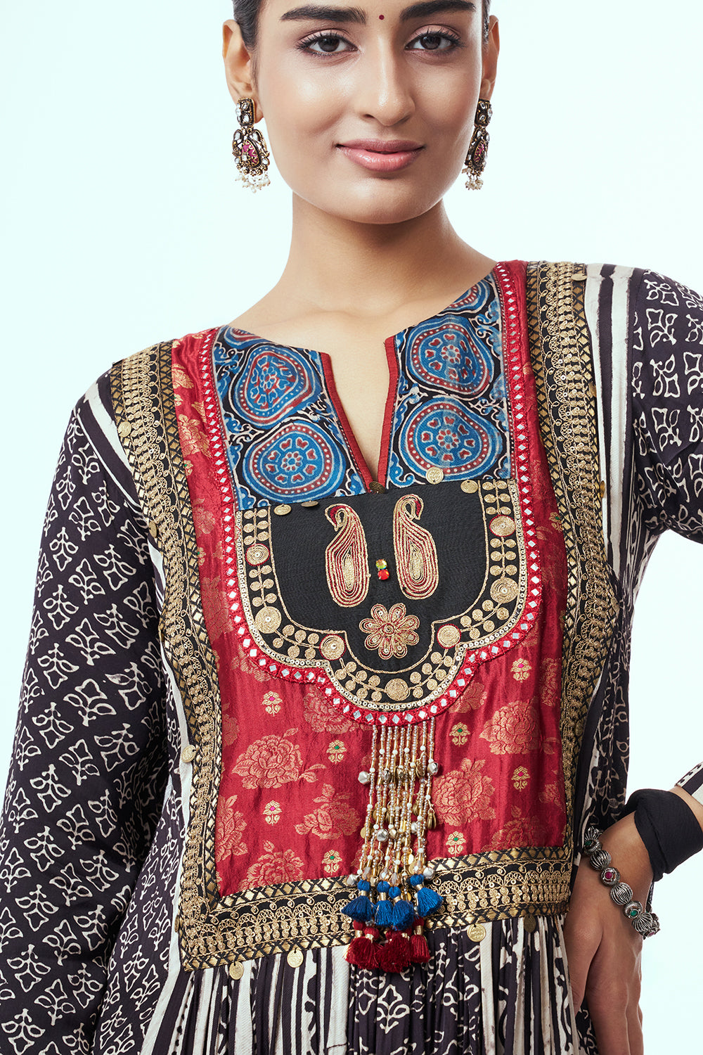 Multicolour Modal Indo Western with Mirror Work
