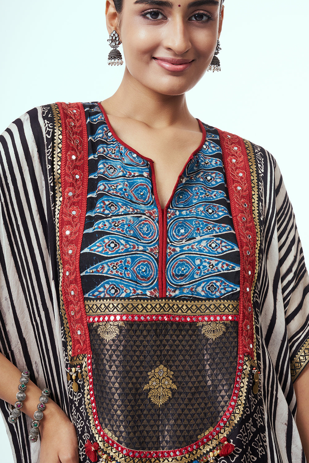 Multicoloured Modal Indo Western with Bead Work
