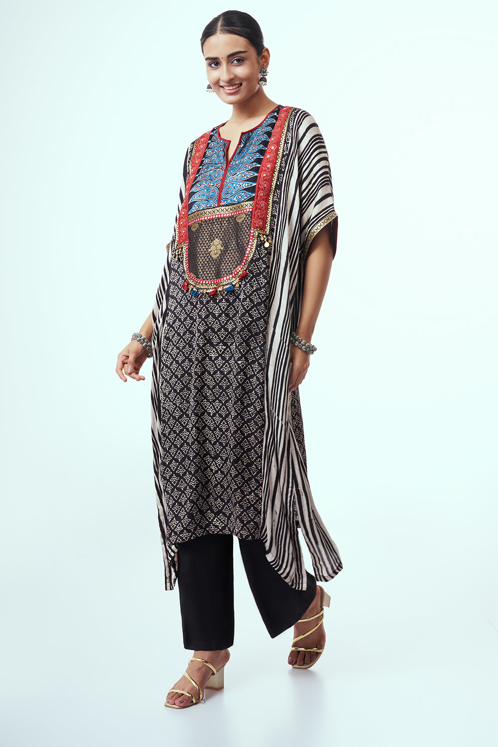 Multicoloured Modal Indo Western with Bead Work
