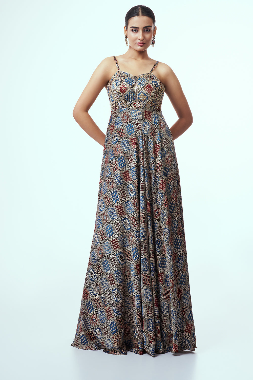 Multicoloured Modal Indo Western with Cutdana Work