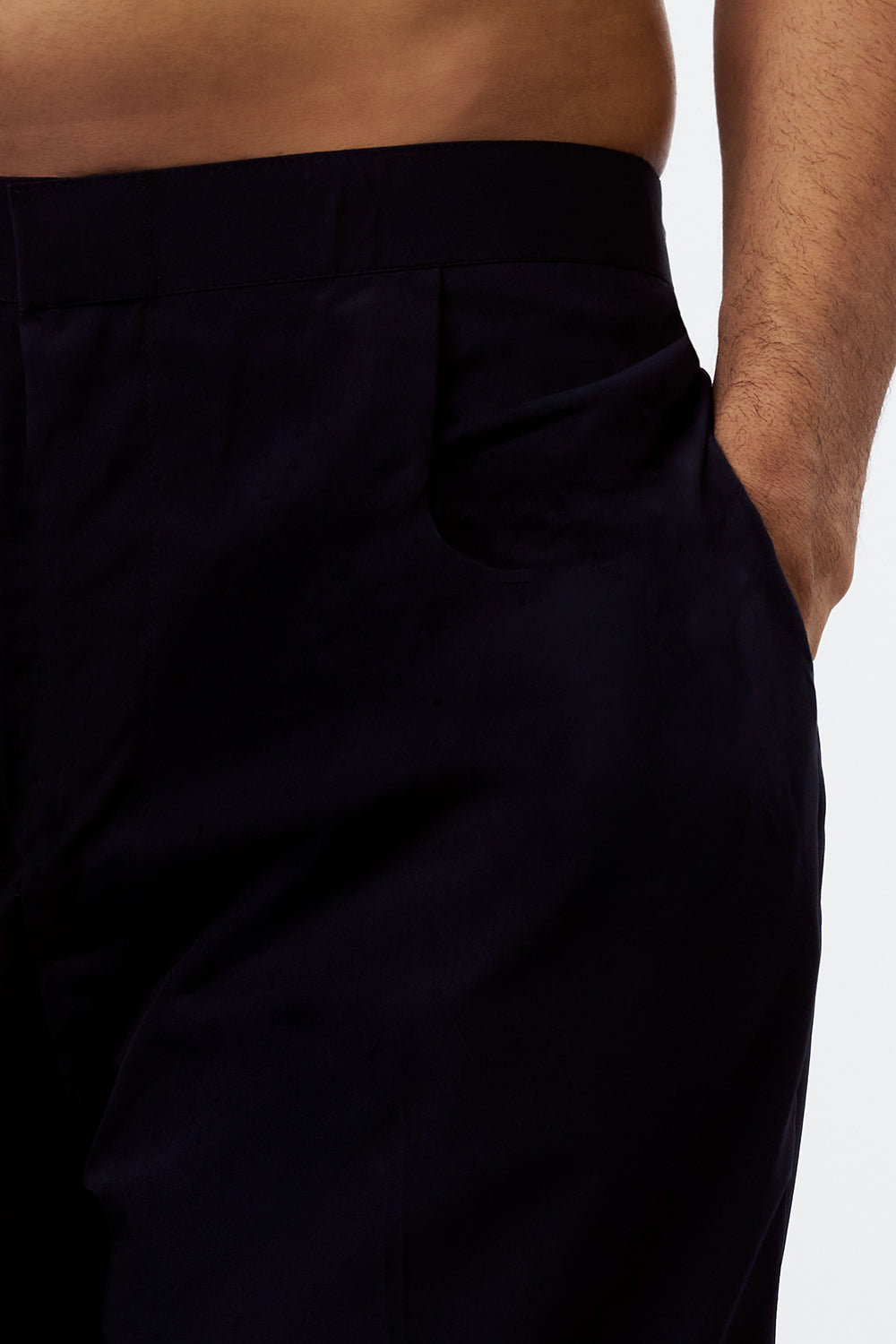 Navy Blue Beads & Zari Work Polyester Cotton Men's Kurta Set