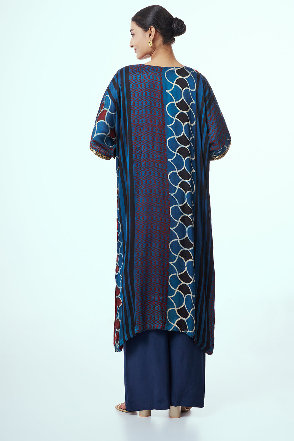 Navy Blue Modal Indo Western with Coin Detailing