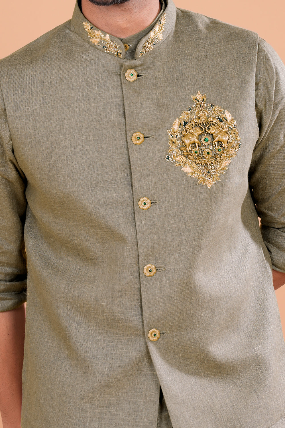 Olive Regal Crest Men's Bundi Set