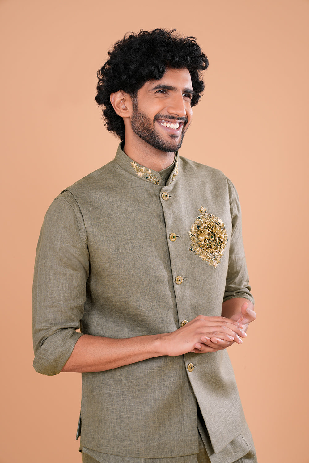 Olive Regal Crest Men's Bundi Set