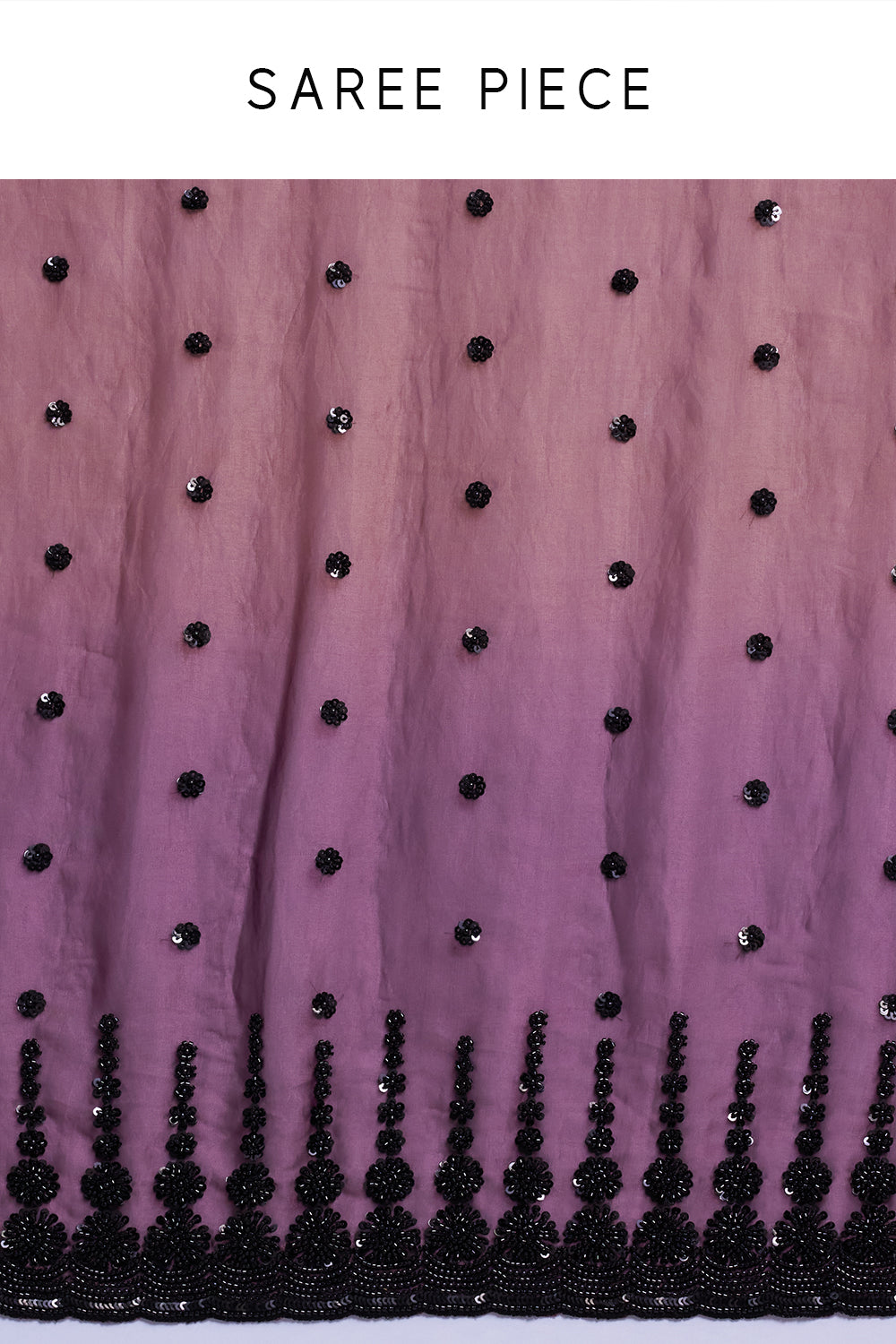 Ombré Purple and Copper Shimmer Satin Organza Embellished Saree