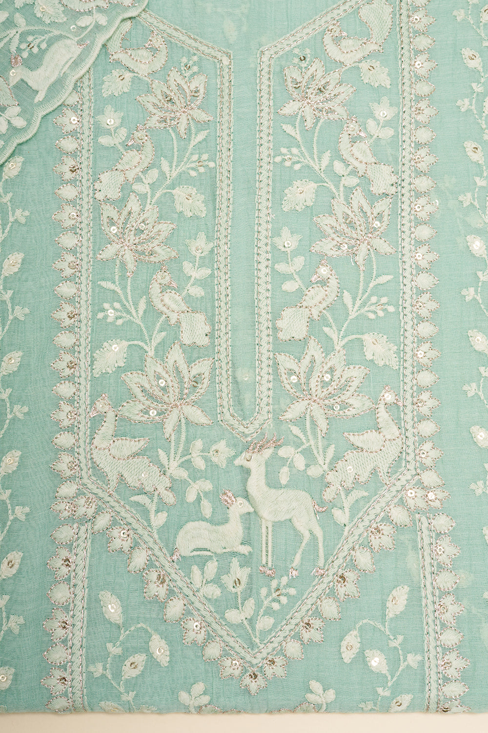 Powder Blue Embroidered Unstitched Dress Set