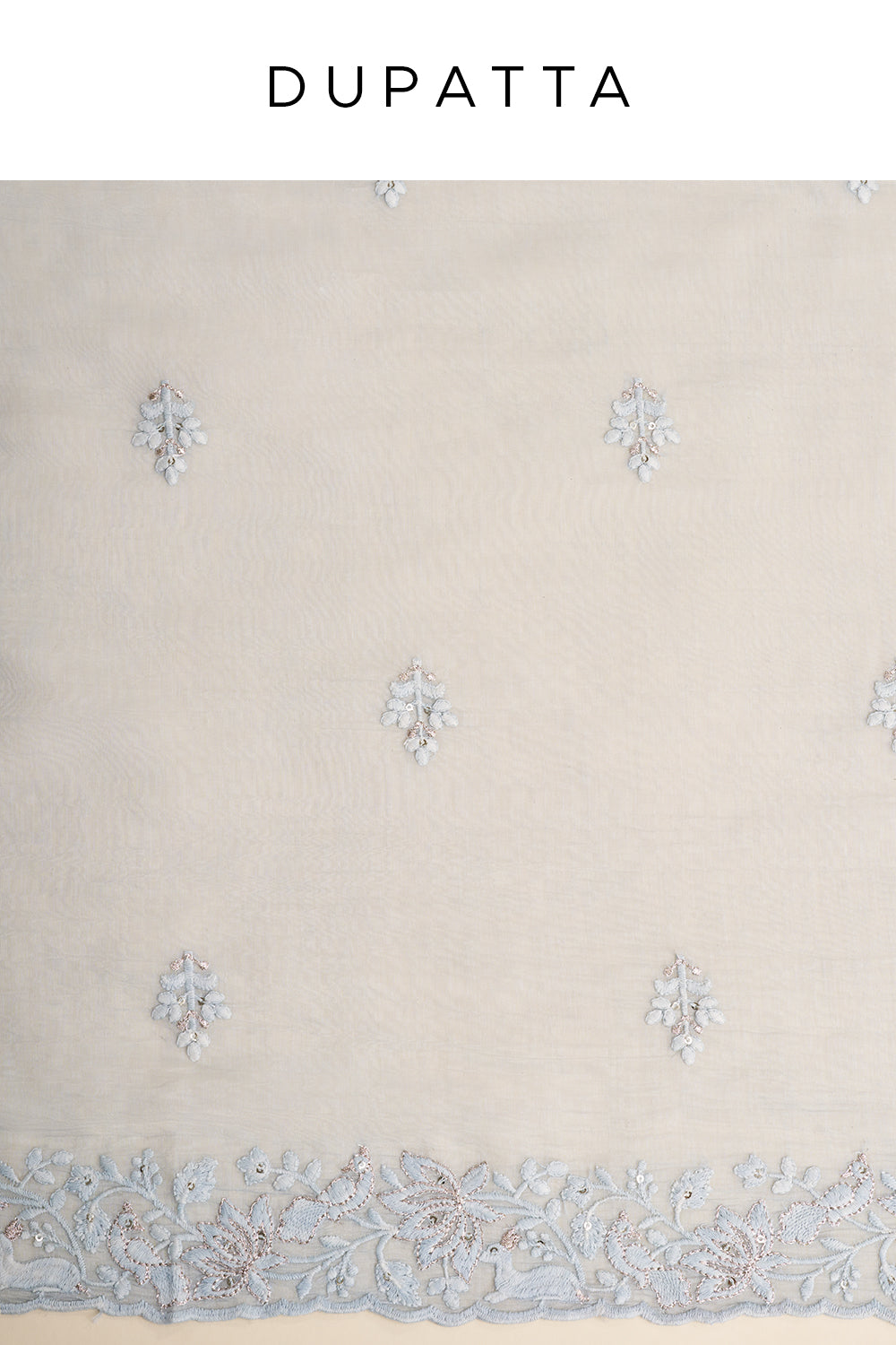 Powder Blue Embroidered Unstitched Suit Set