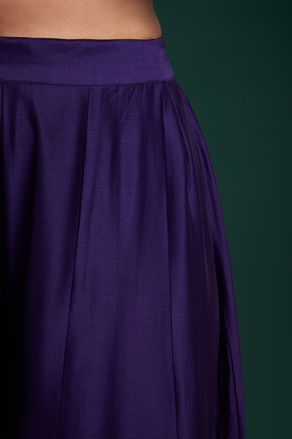 Purple Dupion Pure Silk Anarkali Suit with Zardozi Indian Motifs