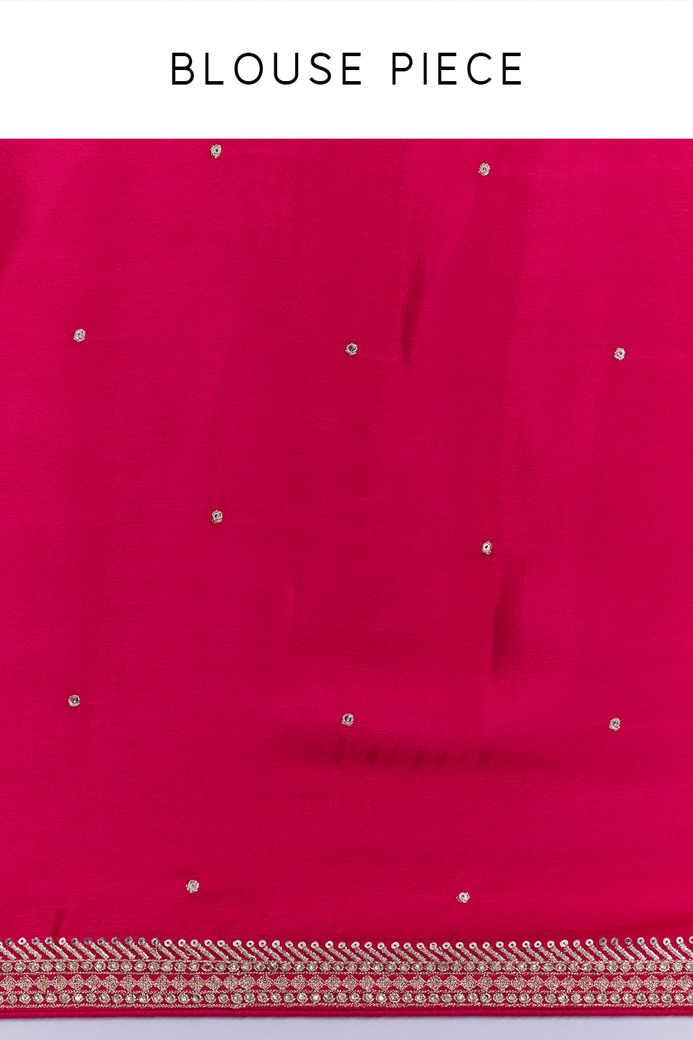 Rani Pink Crepe Saree with Butti Work And Unstitched Blouse