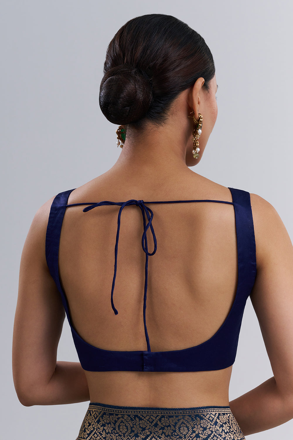 Royal Blue Tussar Silk Printed Saree And Unstitched Blouse