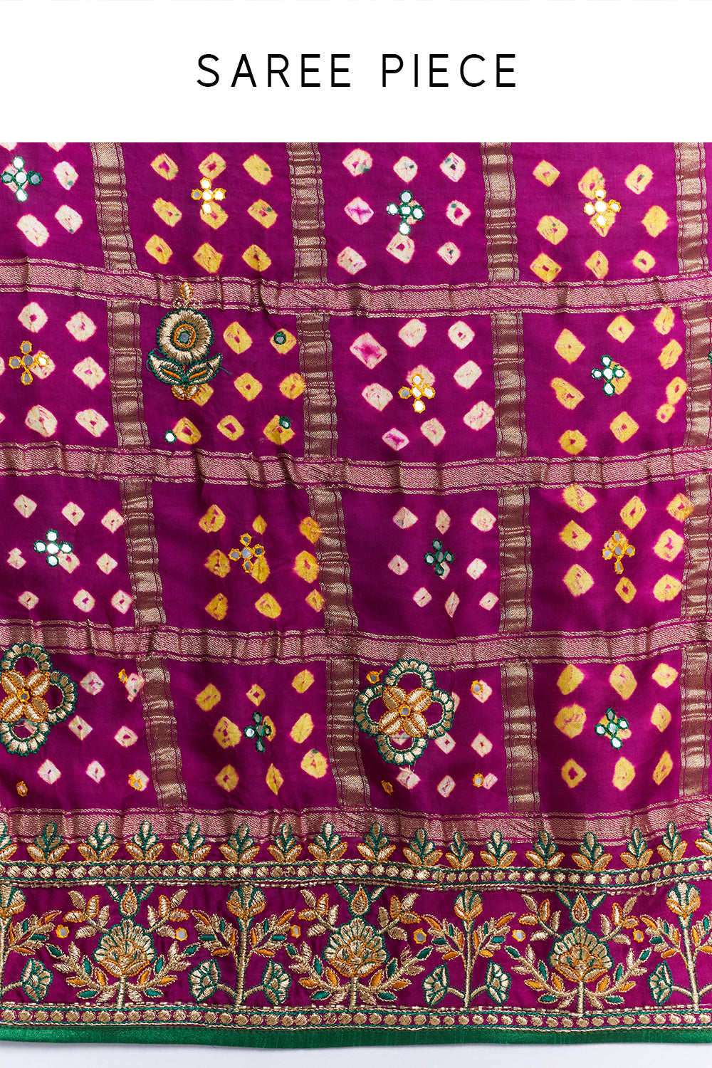 Royal Purple Bandhani Embroidered Saree