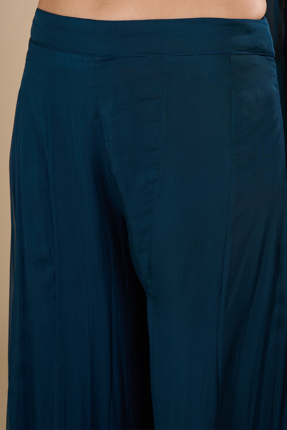 Teal Georgette Sharara Set