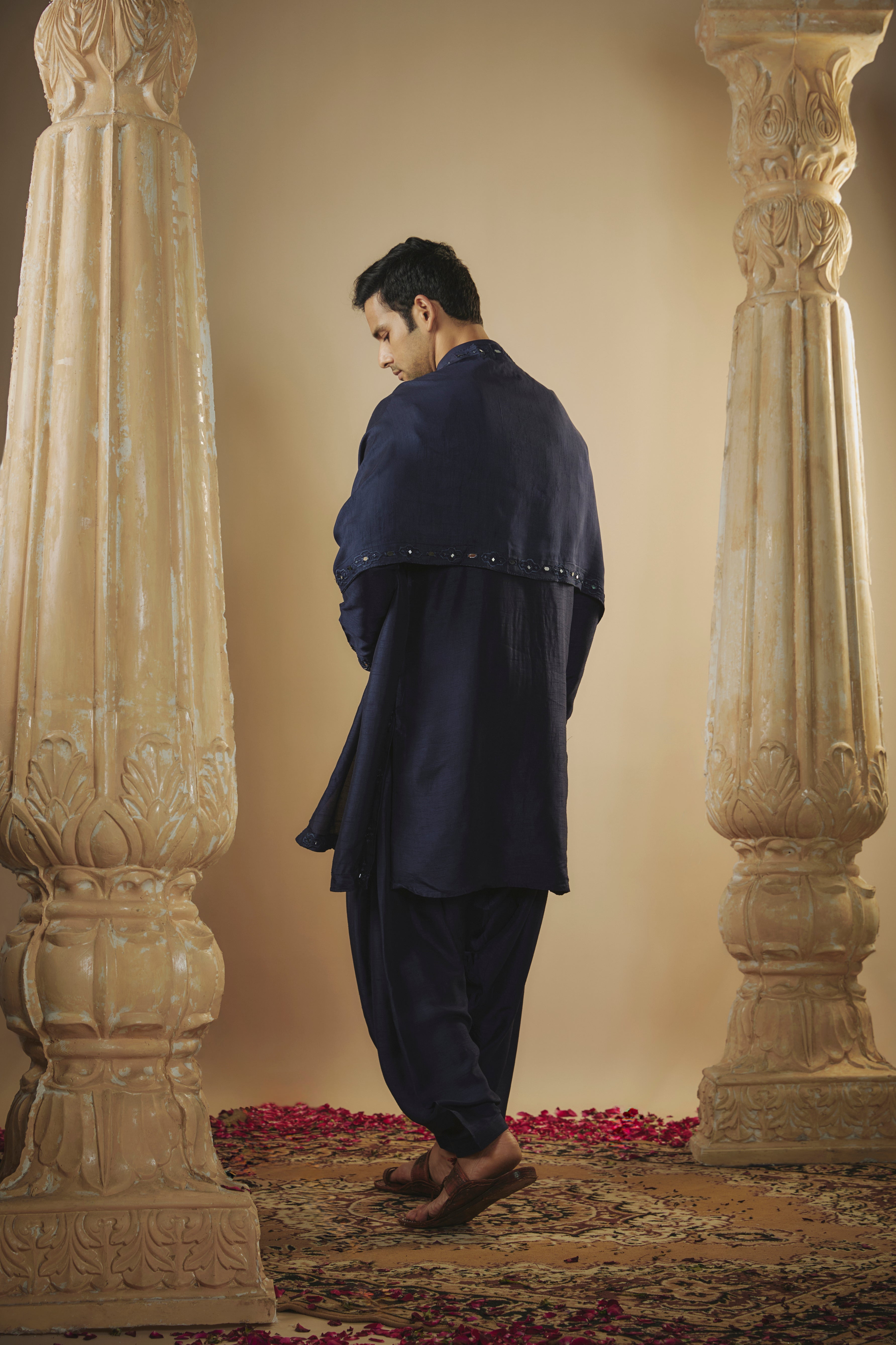 Art silk mirror embroidered patiala suit set