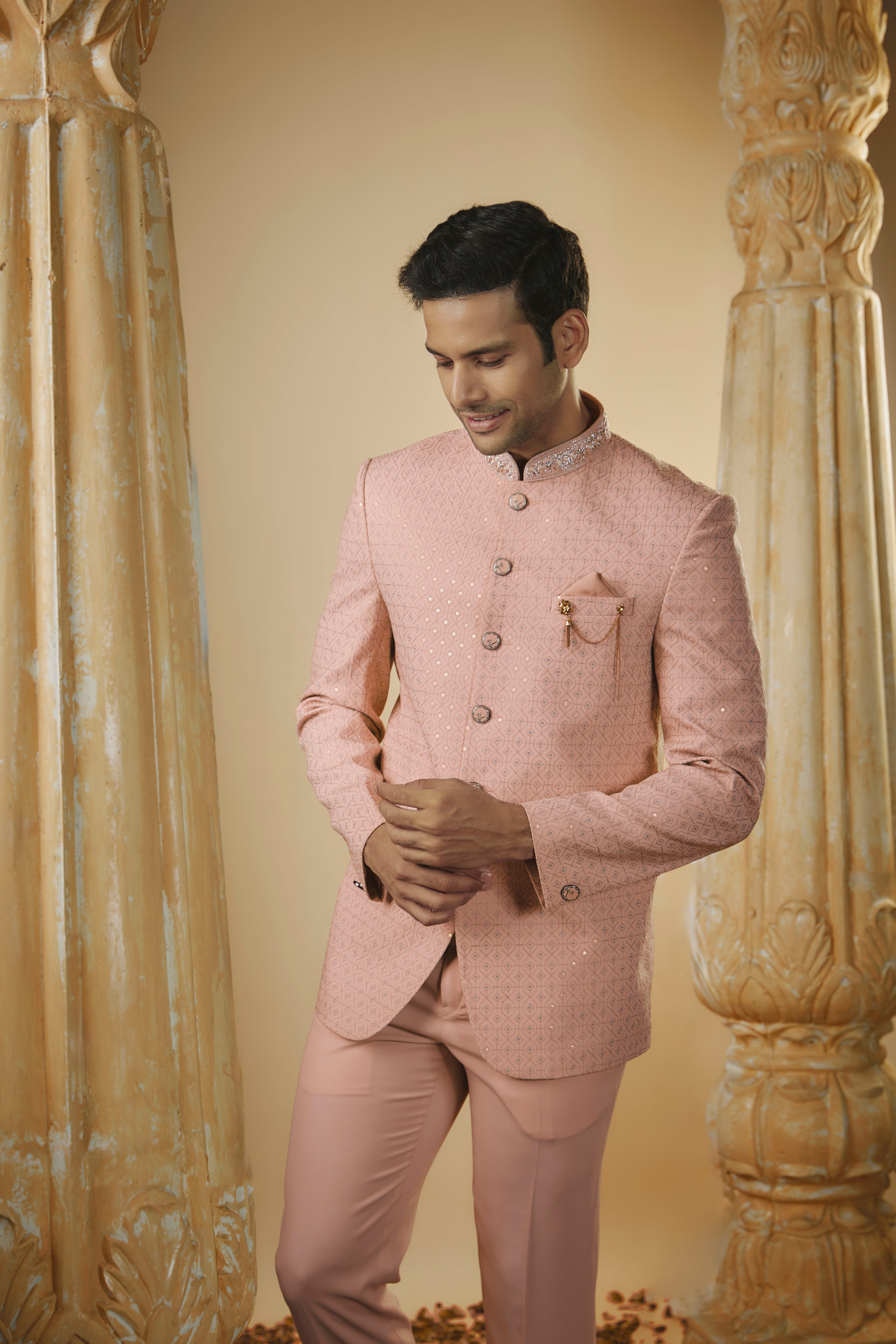 Imported sequinned jodhpuri set
