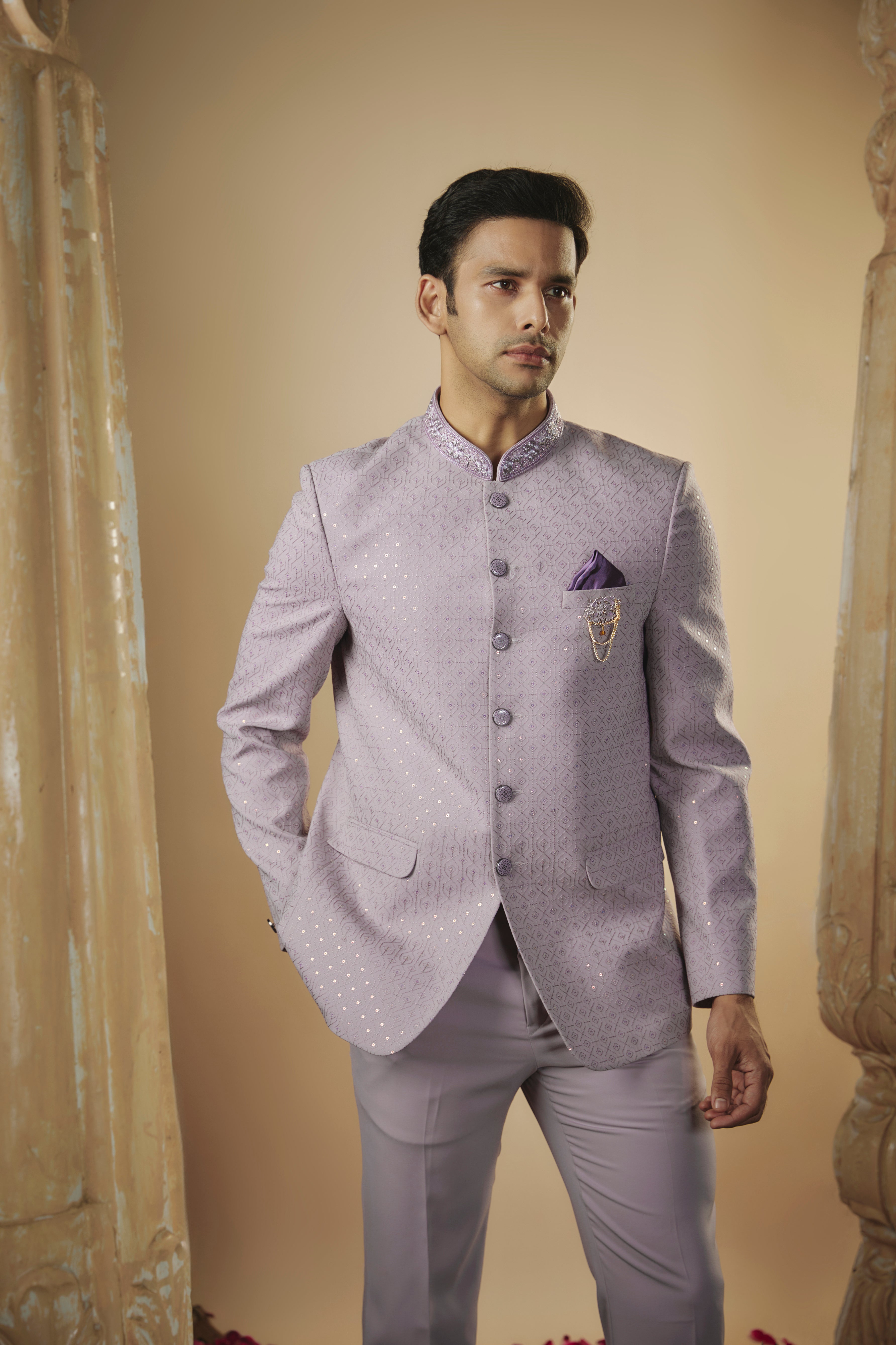 Imported sequinned jodhpuri set