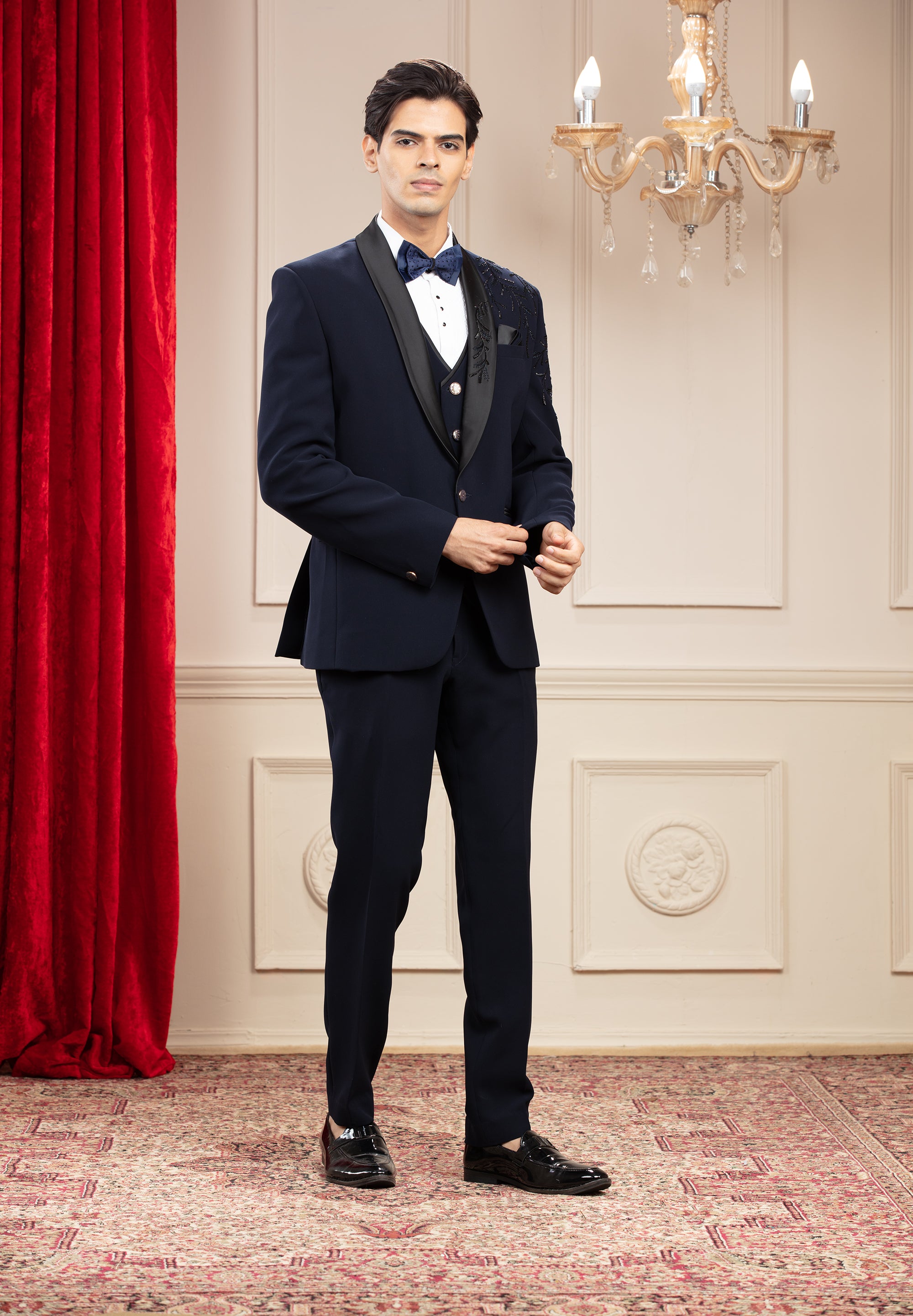 Navy suit, white shirt, black tie? | Styleforum