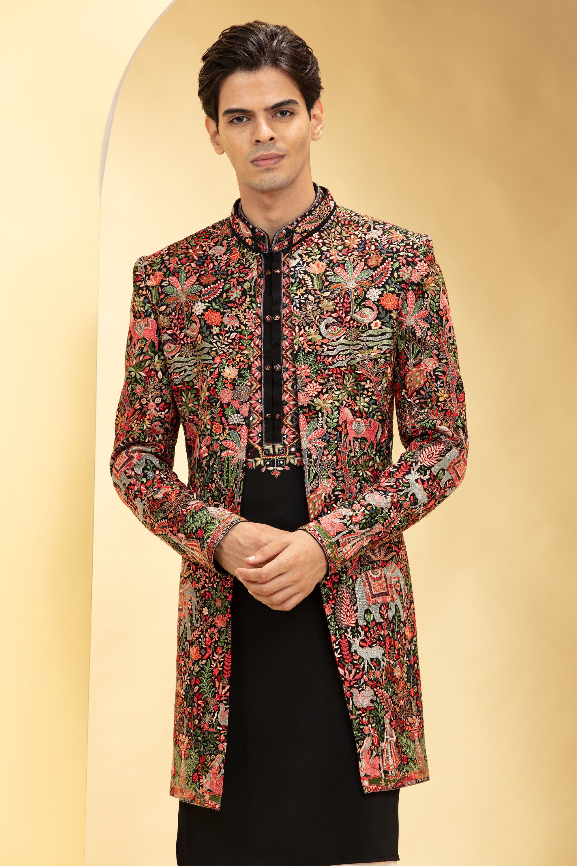 Multicolour Indo Western Jacket Set