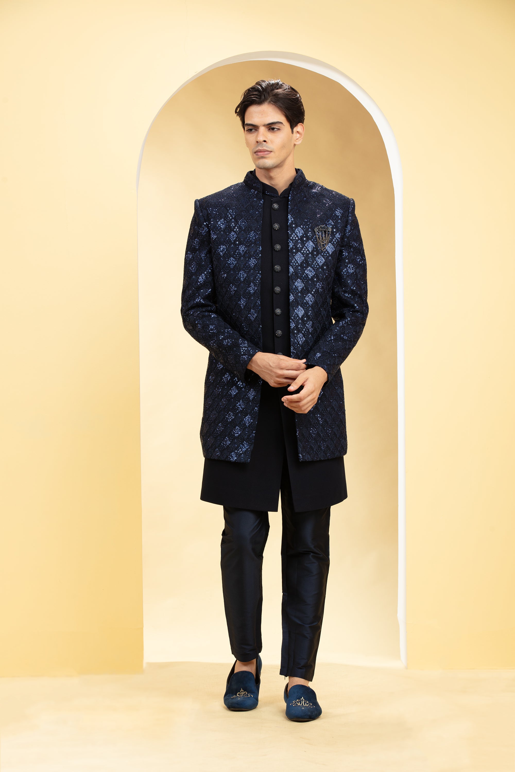 Indo western kurta with on sale jacket