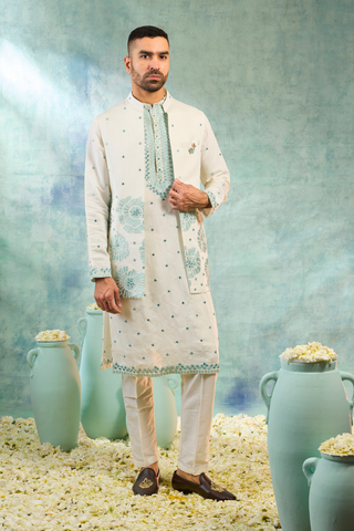 Silk Koti Set With Thread And Mirror Work