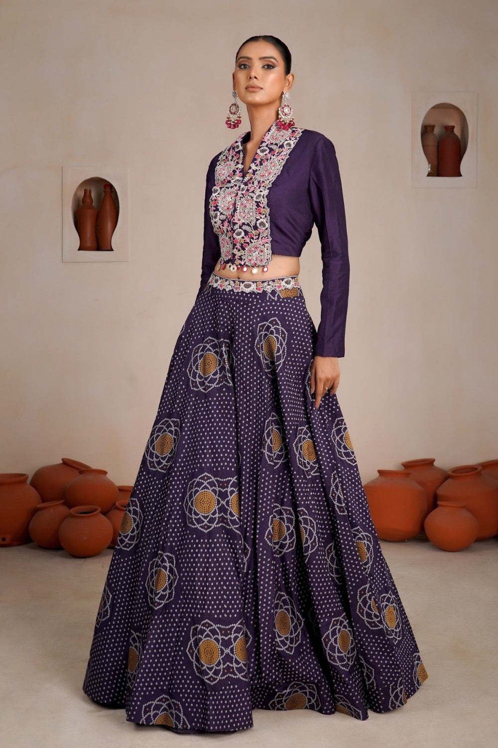 Purple Silk Indo western