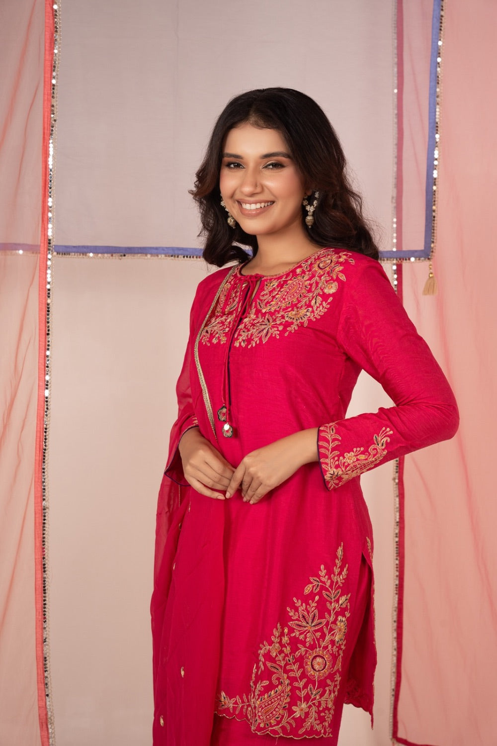 Satin silk salwar suit