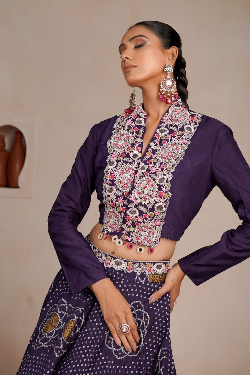 Purple Silk Indo western