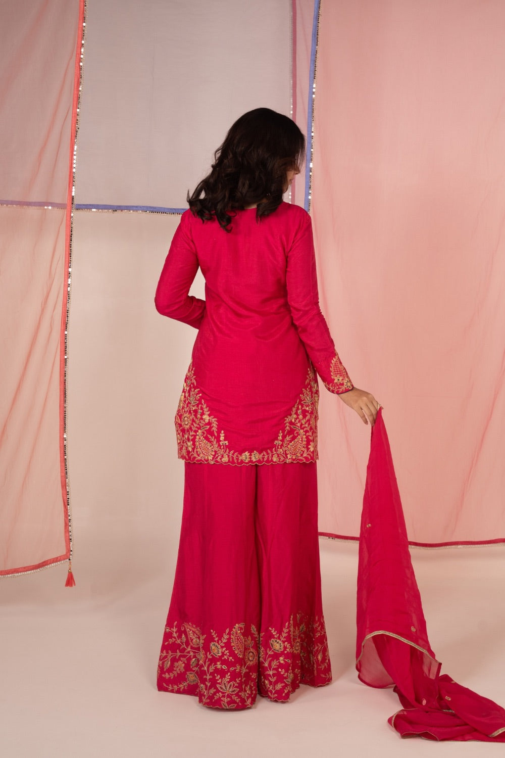 Satin silk salwar suit
