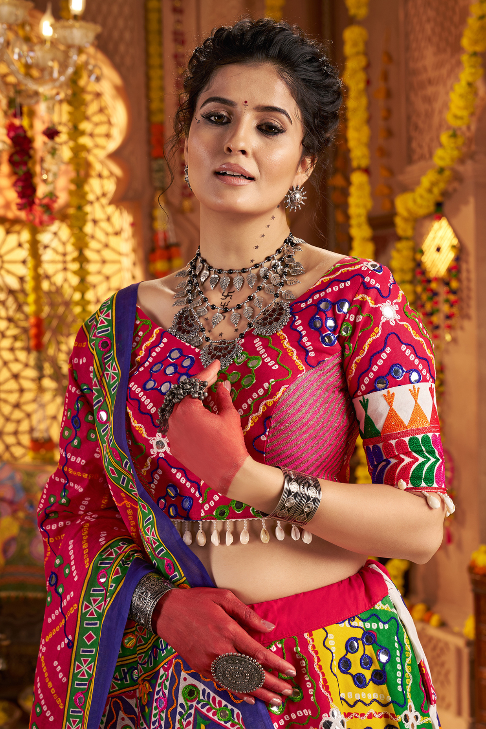 MULTI COLOR COTTON EMBROIDERED WORK NAVRATRI CHANIYA CHOLI