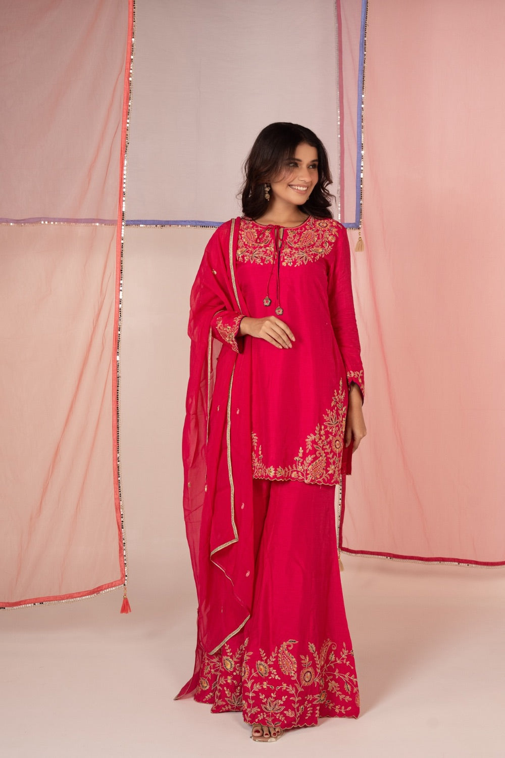 Satin silk salwar suit