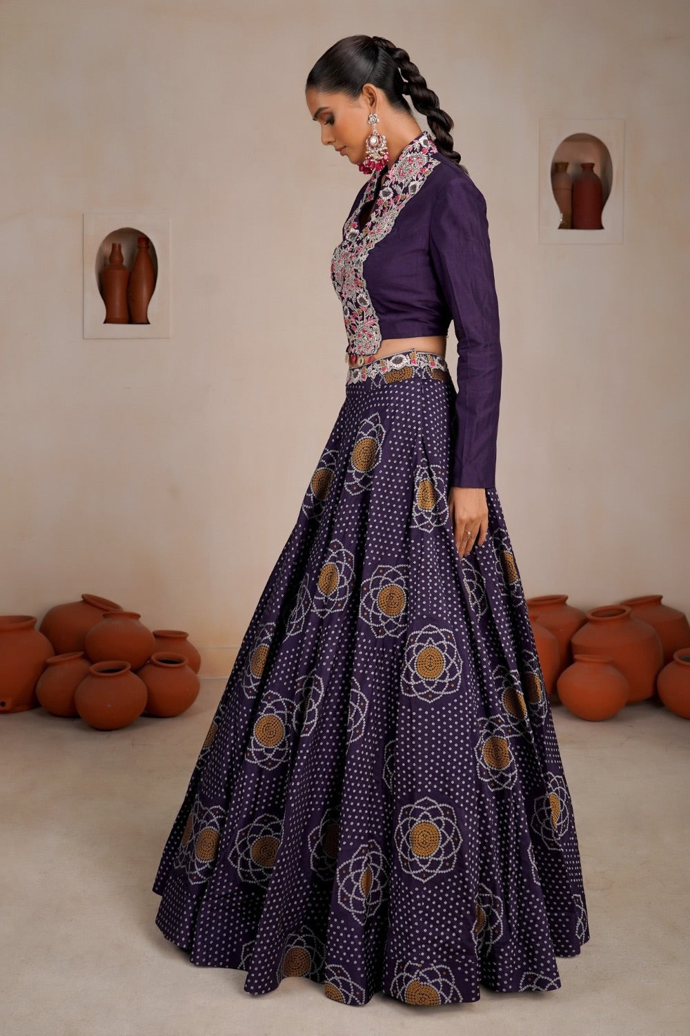 Purple Silk Indo western