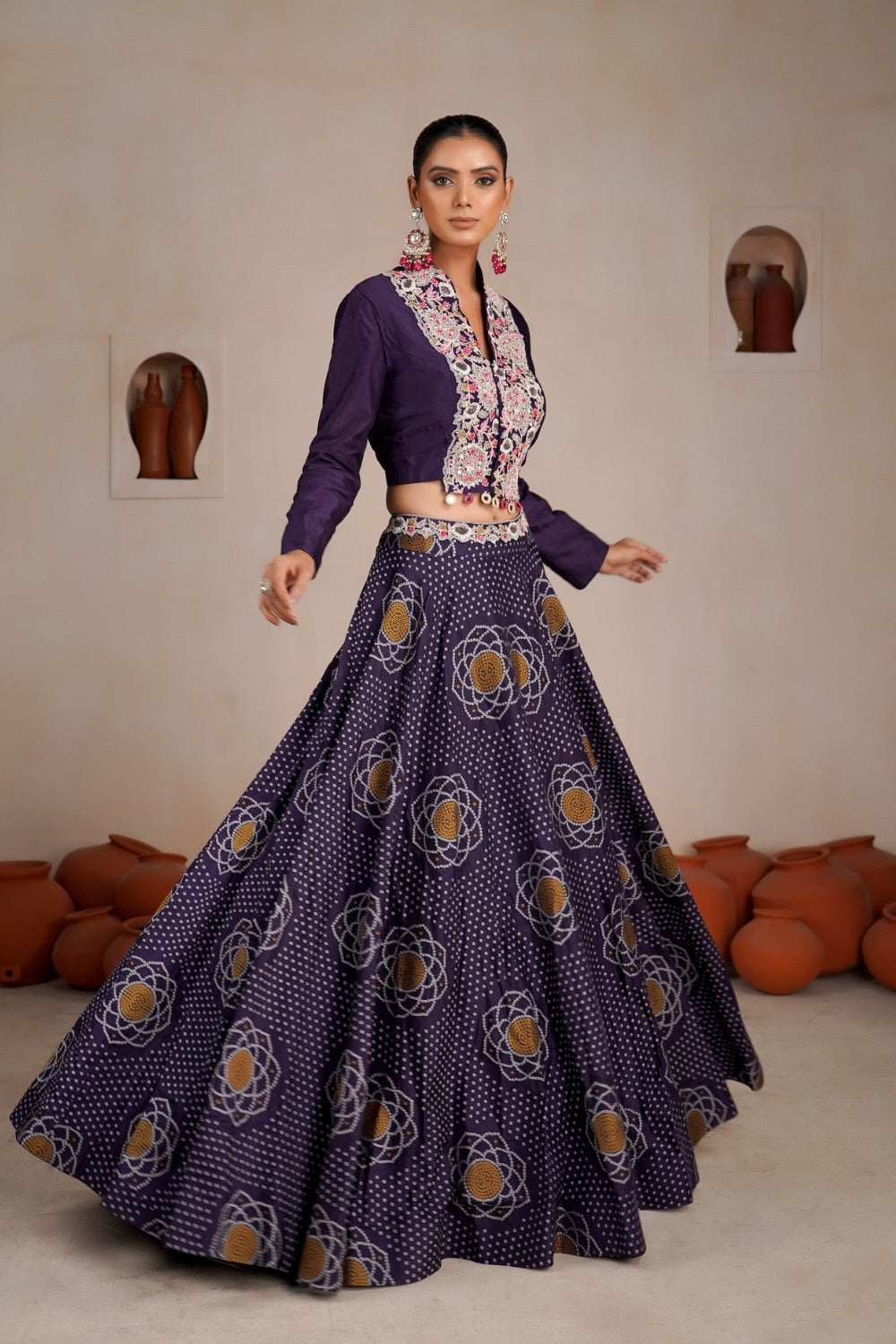 Purple Silk Indo western