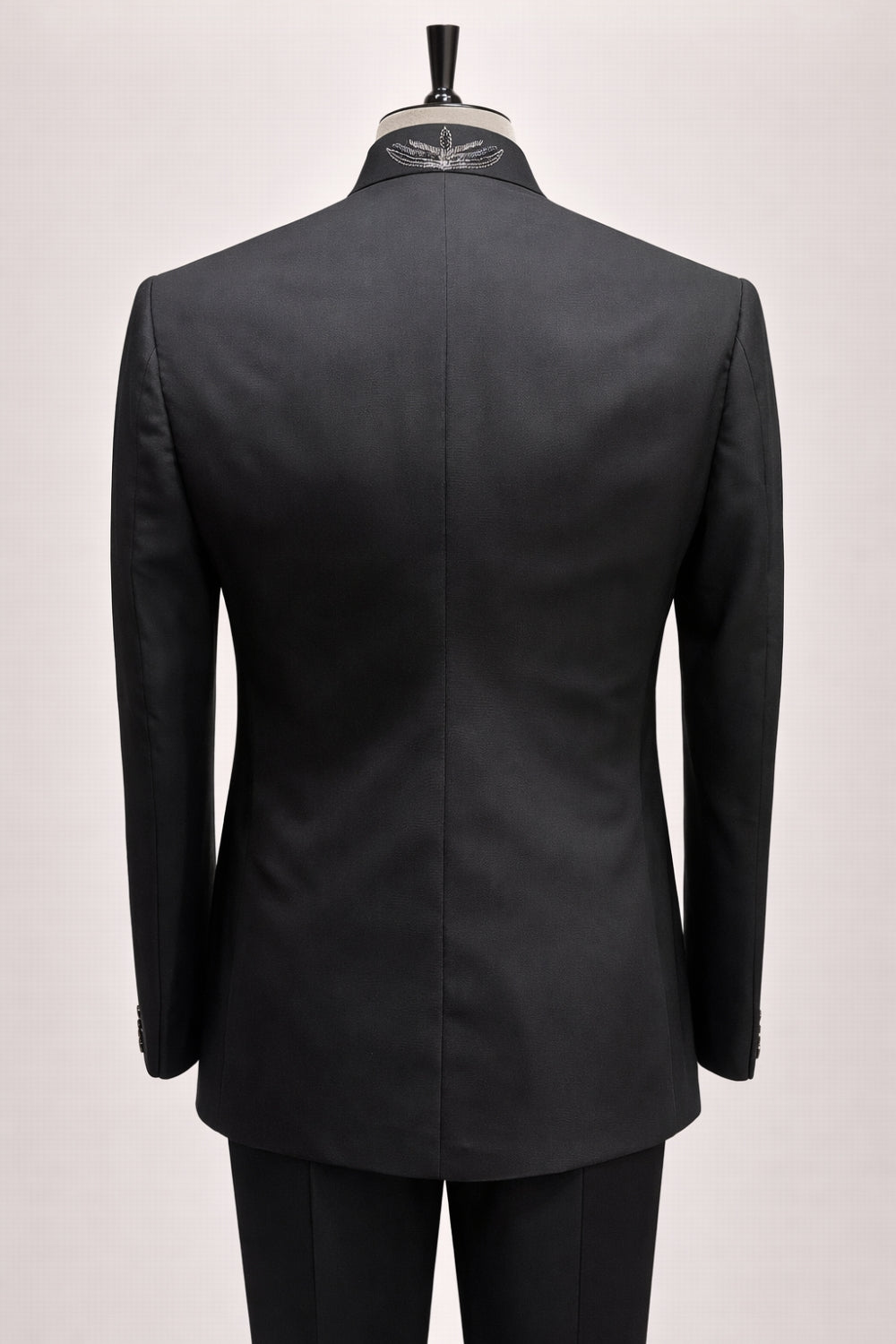 Black Imported Jodhpuri Set with Cutdana and Moti Work