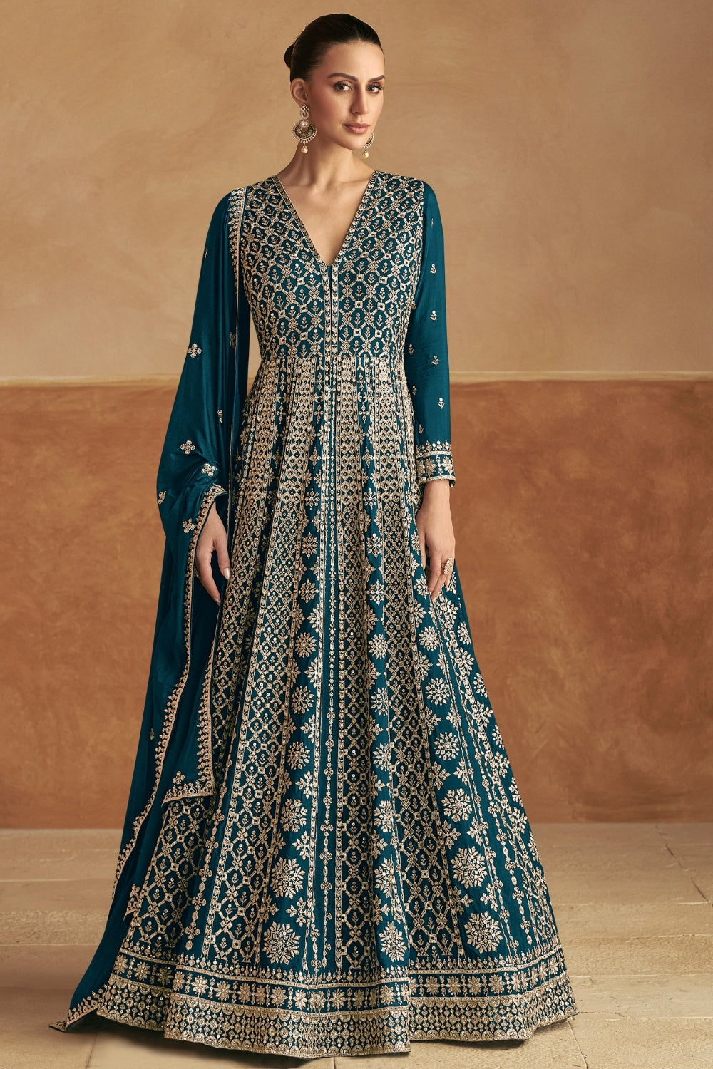 CHINON ANARKALI SET WITH EMBROIDERY AND SEQUINS