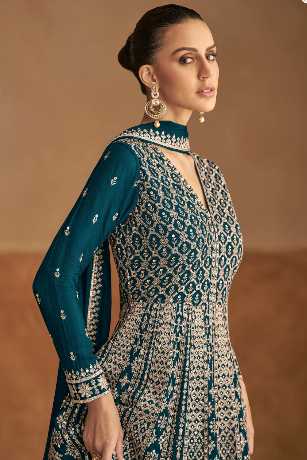 CHINON ANARKALI SET WITH EMBROIDERY AND SEQUINS