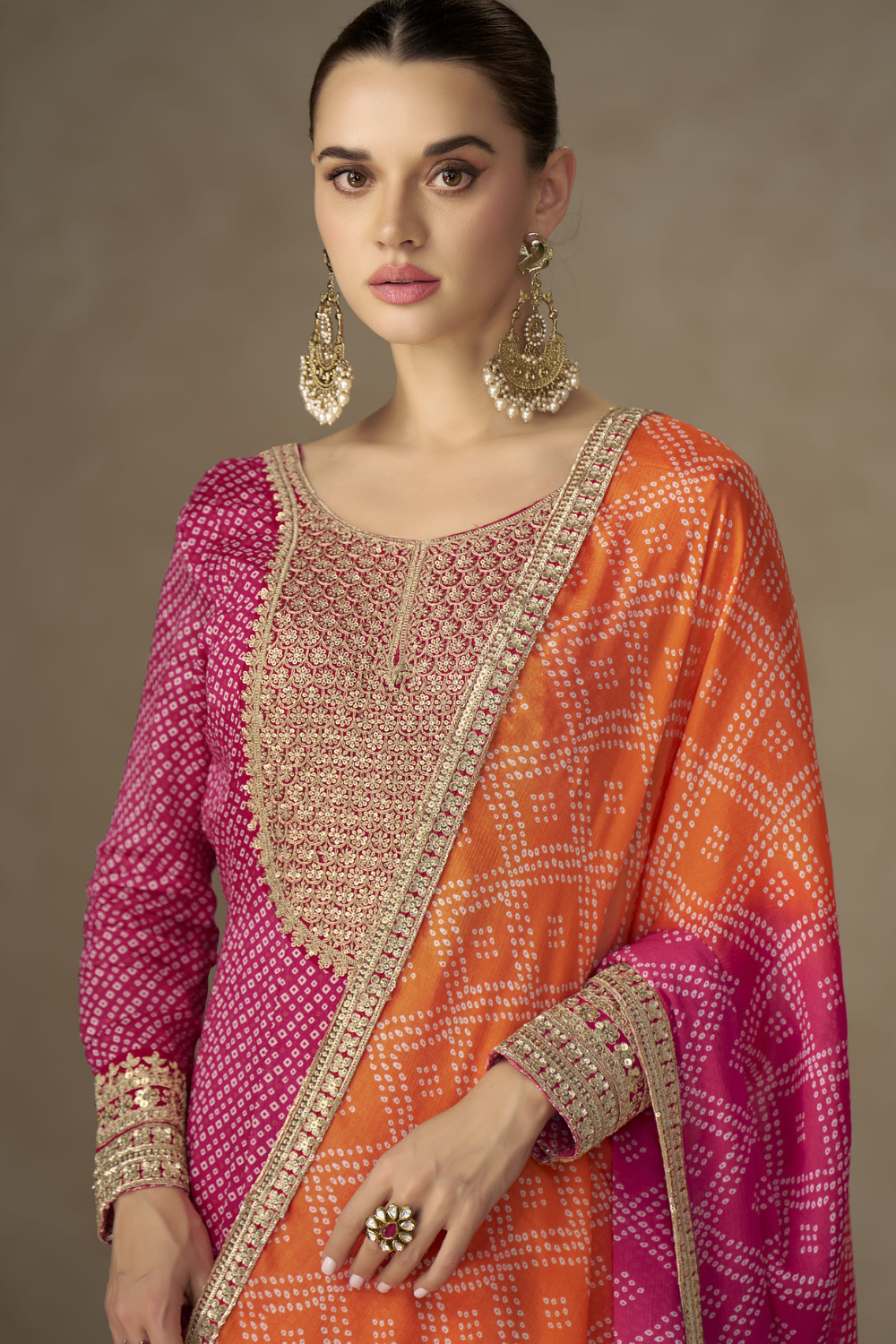 CHINON ANARKALI SUIT WITH EMBROIDERY AND SEQUINS
