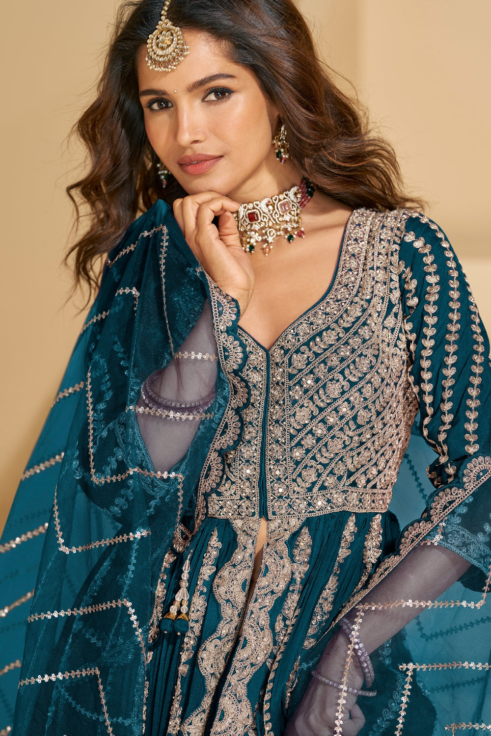 CHINON INDO WESTREN WITH EMBROIDERY AND SEQUINS WORK