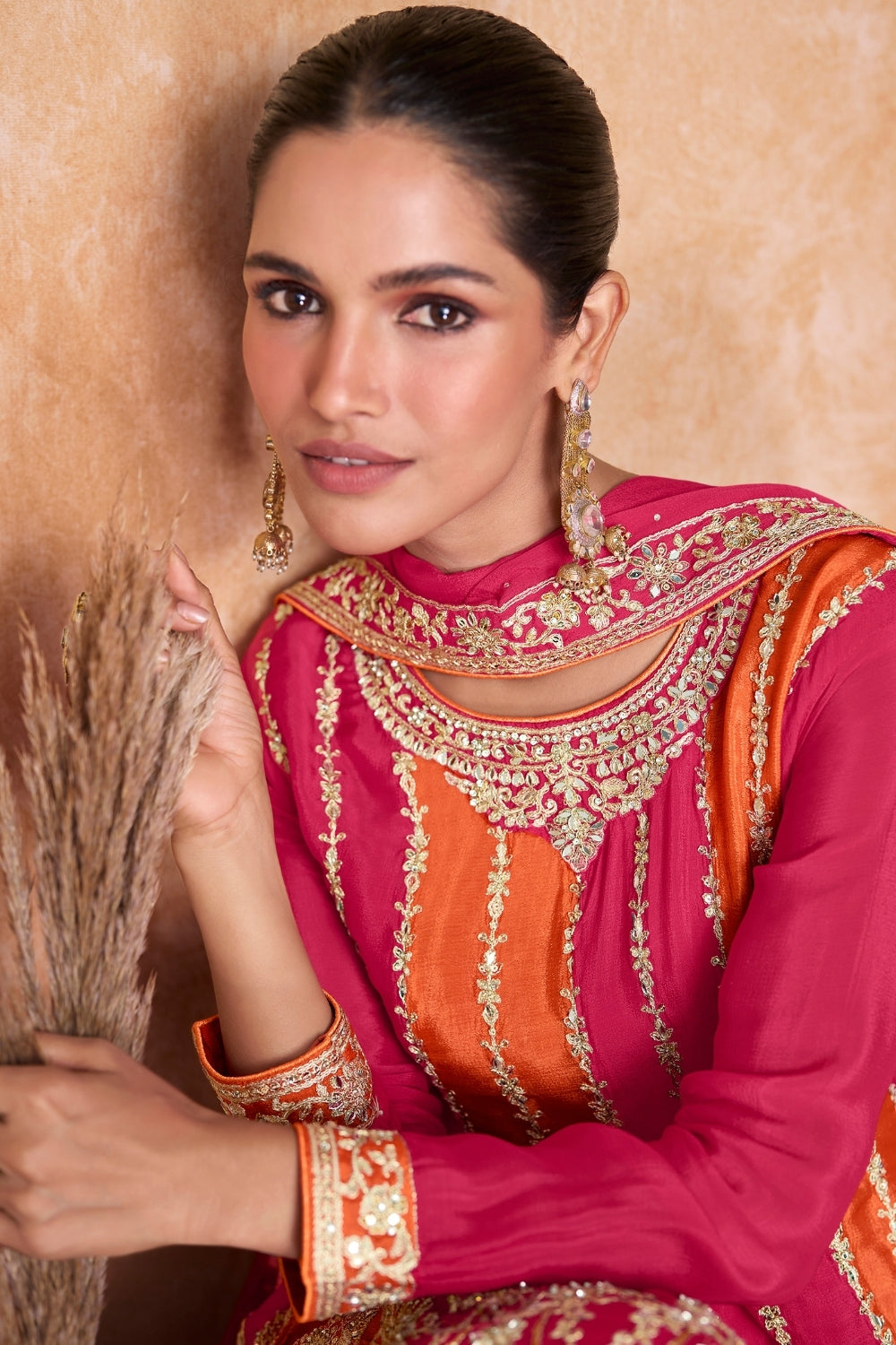 CHINON PALAZZO SUIT WITH EMBROIDERY AND SEQUINS