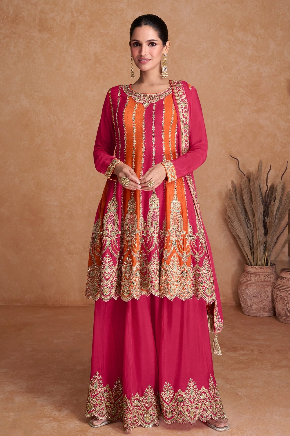 CHINON PALAZZO SUIT WITH EMBROIDERY AND SEQUINS