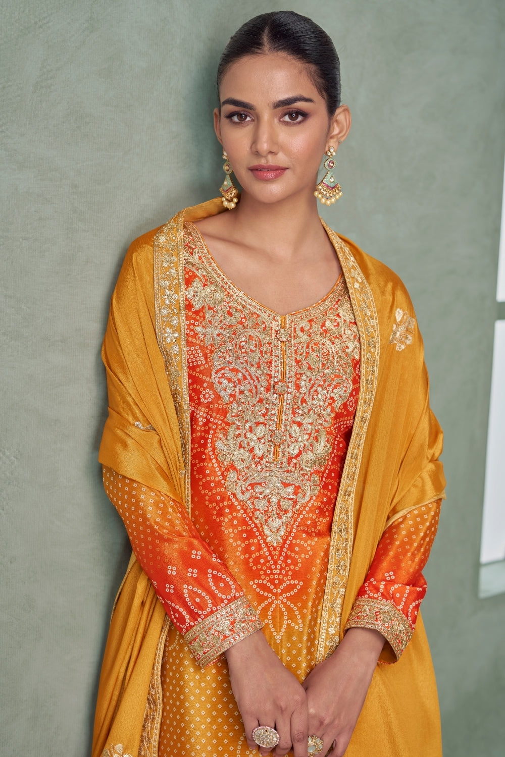 CHINON PALAZZO SUIT WITH EMBROIDERY AND SEQUINS