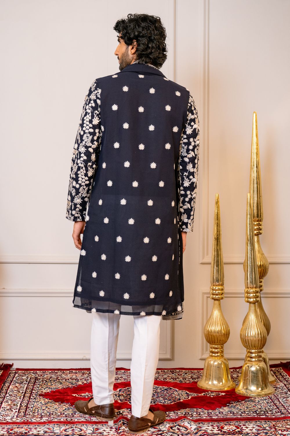 Chiffon Kurta Set with Floral Embroidery