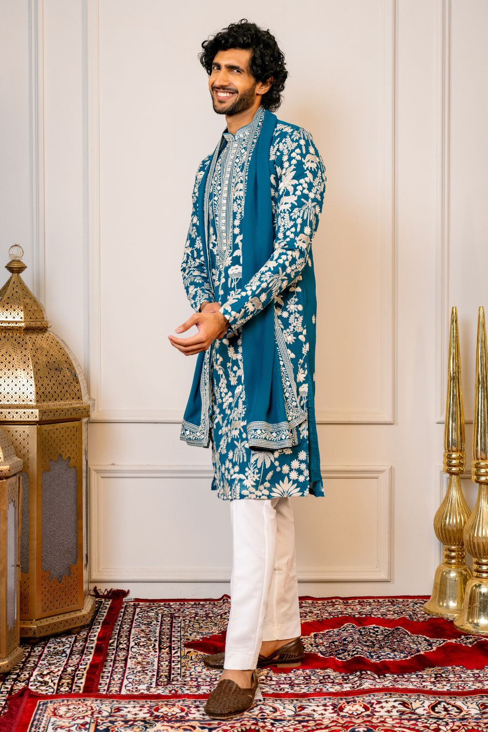 Chiffon Kurta Set with Floral Embroidery