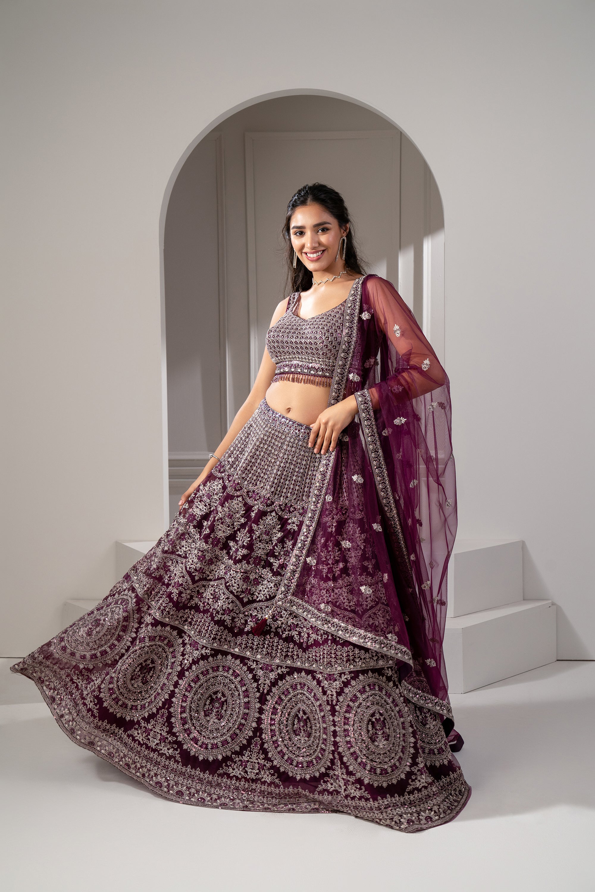 Beautiful Designer Indian wedding and Reception lehenga choli with  embroidery | eBay