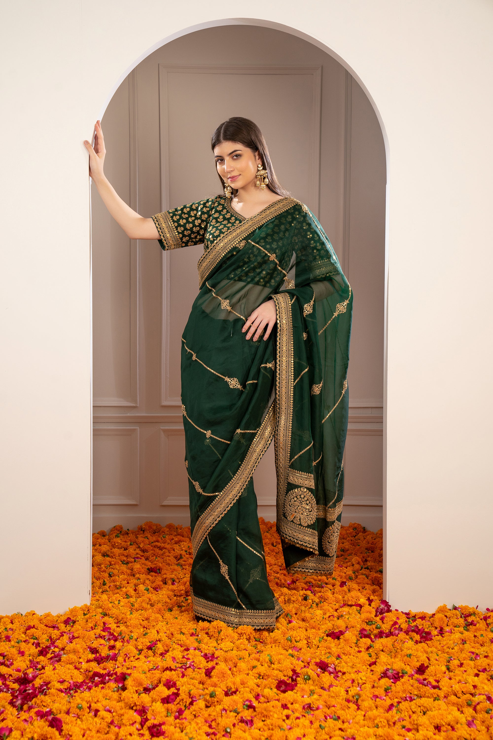 Kanjivaram semi silk saree – gendaphool