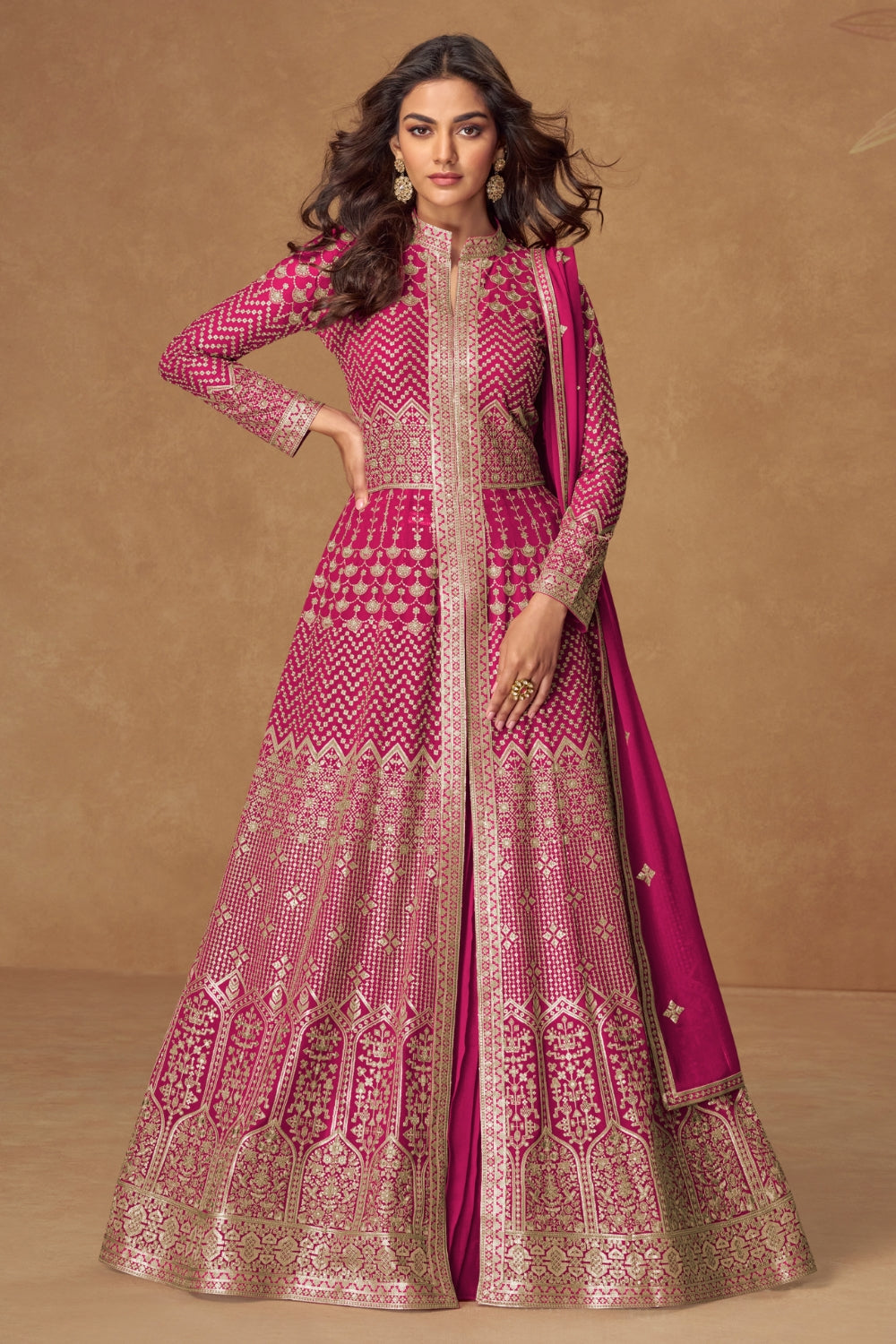 Embroidered Georgette Lehenga Set