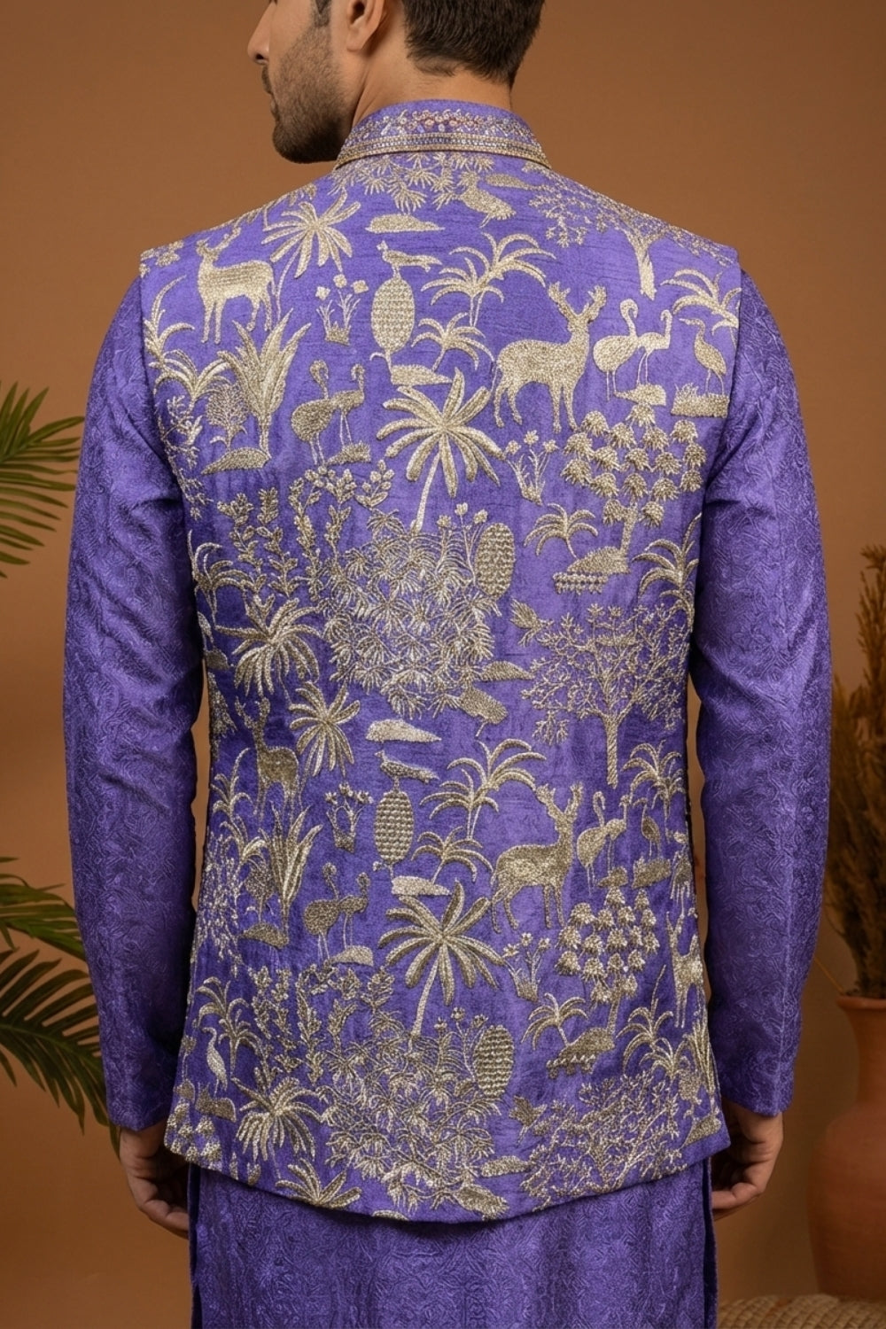 Georgette Kurta and Koti Set with Cutdana and Moti Work